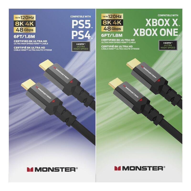 Monster Certified 8K Ultra HD HDMI Cable with Ethernet 1.8m for PS5/PS4/Xbox X/One, , large image number 0