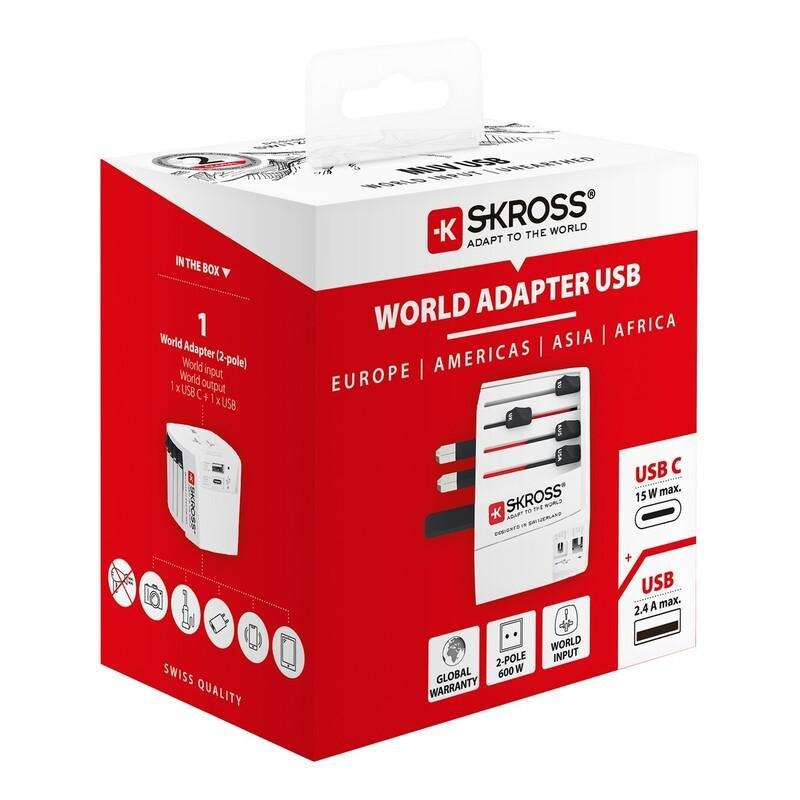Skross MUV USB AC World Travel Adapter White, , medium