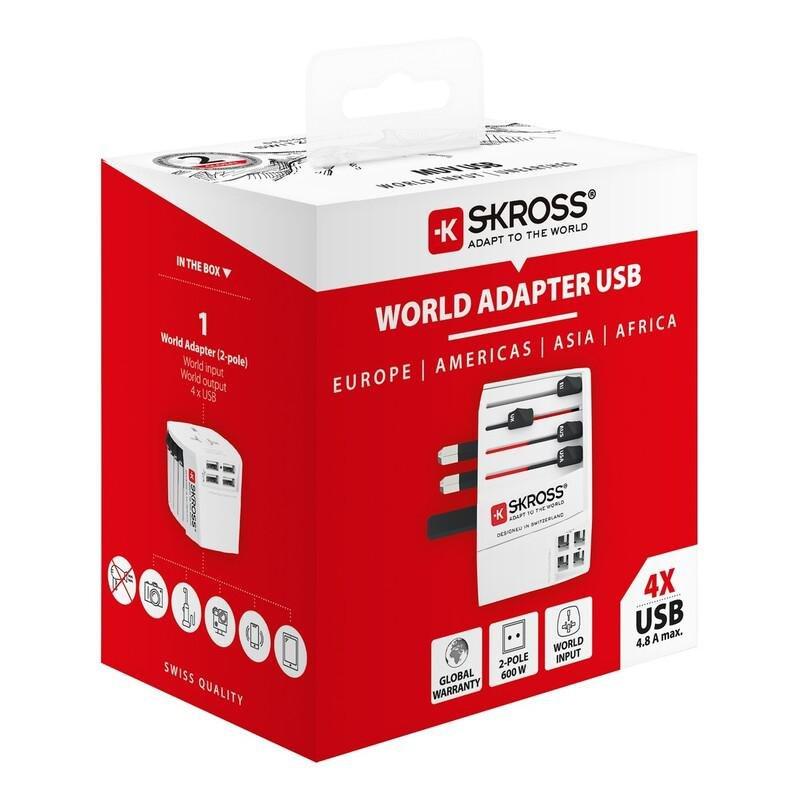 Skross MUV USB 4XA World Travel Adapter White, , large image number 0