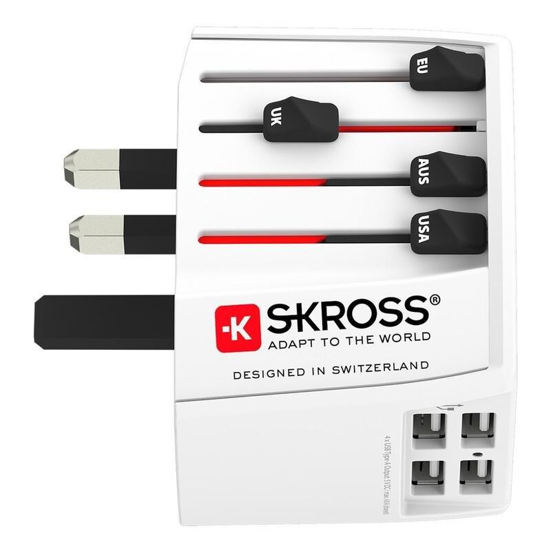 Skross MUV USB 4XA World Travel Adapter White, , large image number 1