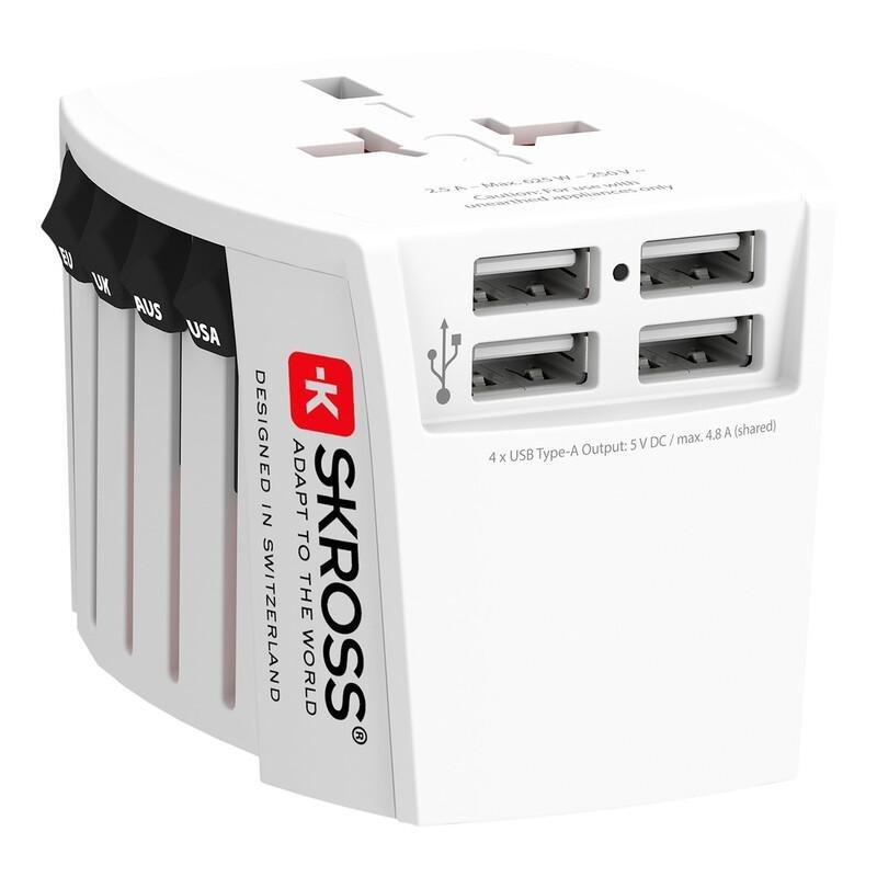 Skross MUV USB 4XA World Travel Adapter White, , large image number 2