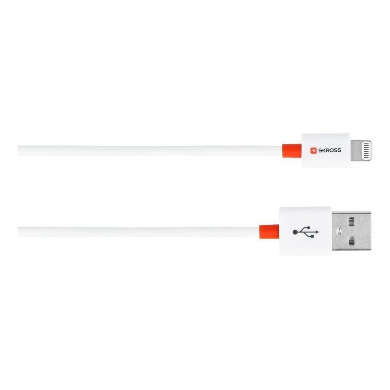 Skross Charge N Sync Lightning To USB-A Charging Cable 2m White, , large image number 1