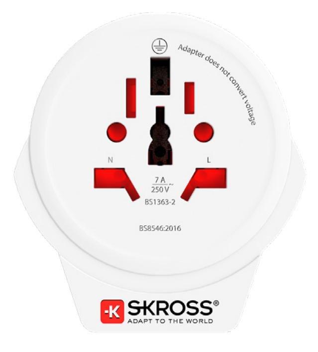 Skross World To UK USB Travel Adapter White, , large image number 0