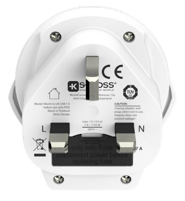Skross World To UK USB Travel Adapter White, , large image number 2