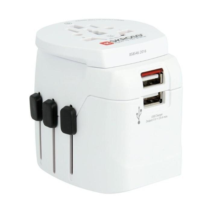 Skross Pro Light USB 2XA World Travel Adapter White, , large image number 1