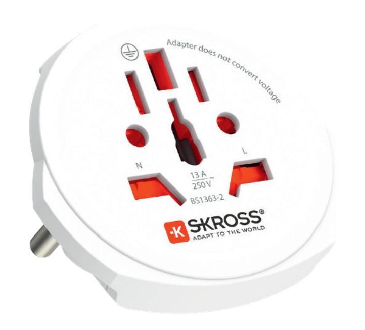 Skross Pro Light USB AC World Travel Adapter White, , large image number 0