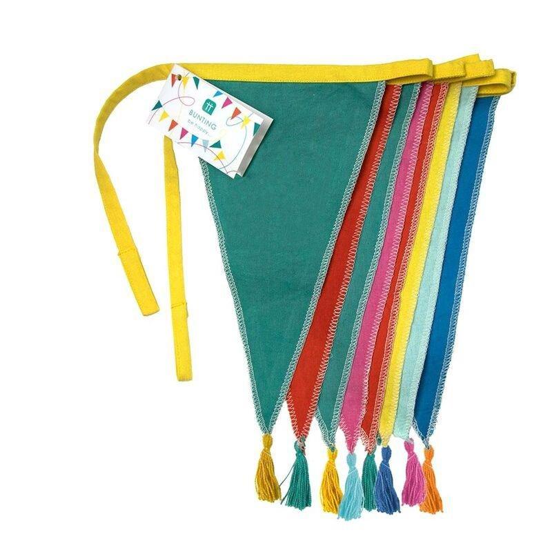 Talking Tables We Heart Birthdays Fabric Bunting Rainbow (3m/10ft), , large image number 0