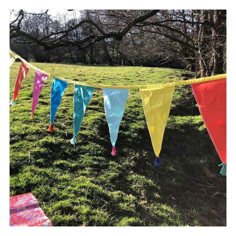Talking Tables We Heart Birthdays Fabric Bunting Rainbow (3m/10ft), , large image number 2