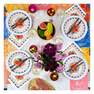 TALKING TABLES - Talking Tables Boho Party Plates Blue & Orange Floral (Pack Of 12)
