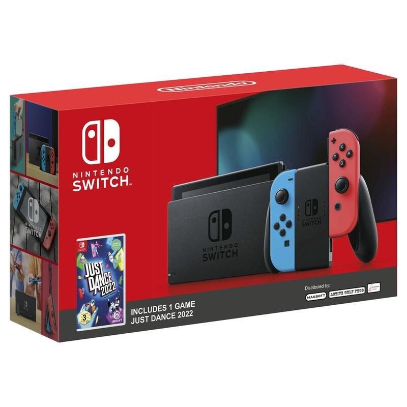Nintendo Switch Extended Battery Neon Joy-Con + Just Dance 2022, , large image number 0
