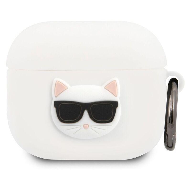 Karl Lagerfeld Silicone Choupette Case for Apple Airpods 3 - White, , large image number 0