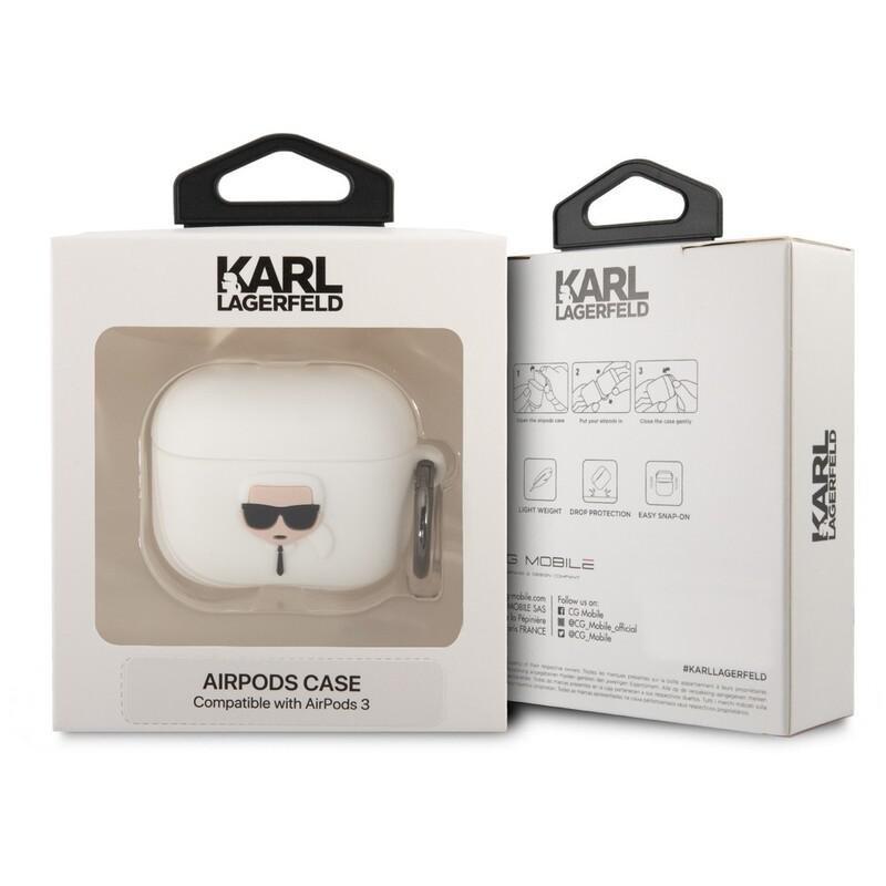Karl Lagerfeld Karl Head Case for Apple AirPods 3 White, , large image number 2