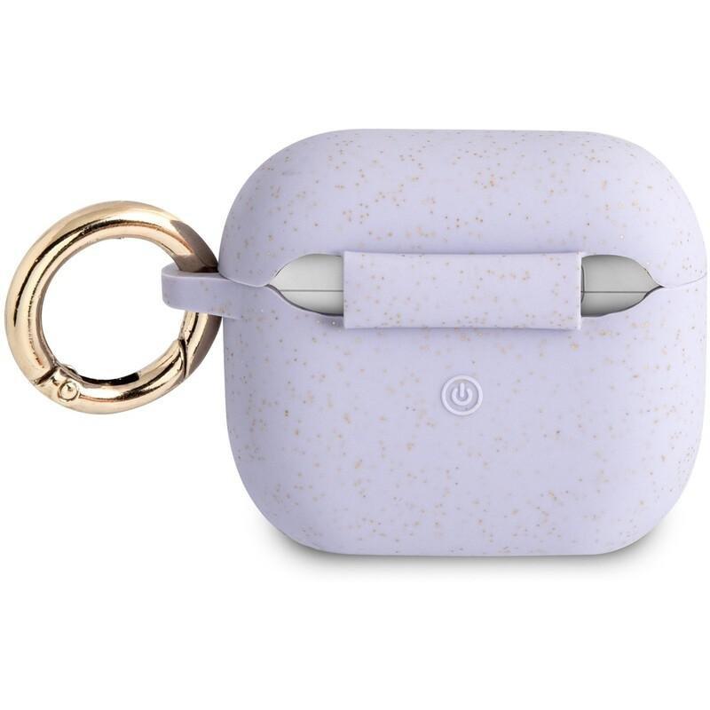 Guess Logo Glitter Silicone Case for Apple AirPods 3 Purple, , large image number 1
