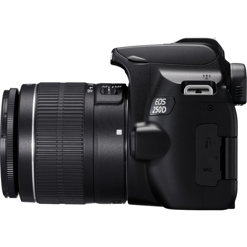 Canon EOS 250D DSLR Camera Black + EF-S 18-55mm F/3.5-5.6 III + EF 75-300mm F/4-5.6 III USM Zoom Lens (Bundle), , large image number 4