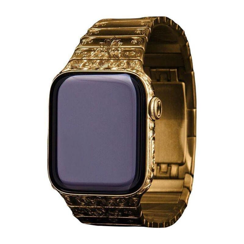 Mansa Design Customized Apple Watch Series 7 45mm With 24K Pure Gold And Hand Engraved Loop, , large image number 0