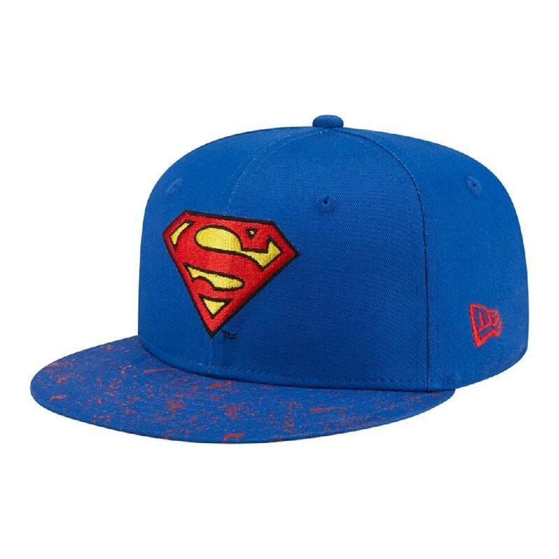 New Era Chyt Paint Splat Visor Superman Snapback Cap Med Blue Youth, , large image number 0