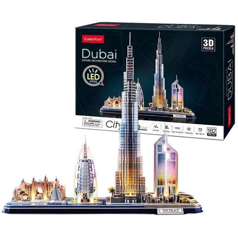 Cubicfun With LED Lights Dubai City Line 3D Puzzle (182 Pieces), , large image number 0
