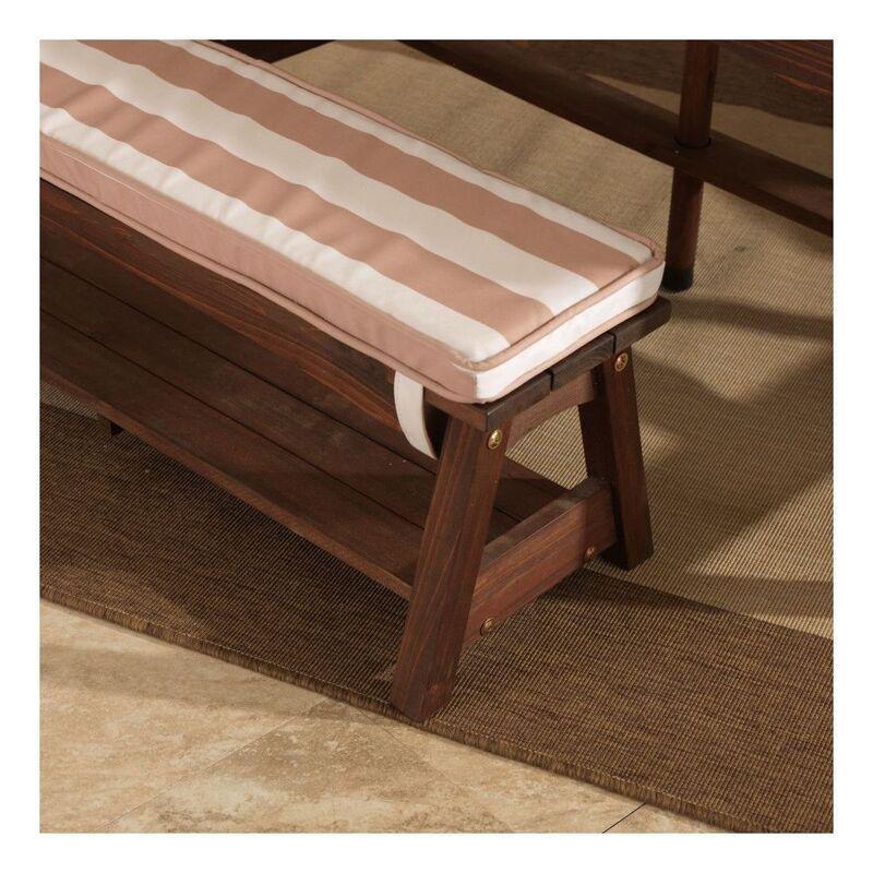Kidkraft Outdoor Table/Bench Set Oatmeal & White Stripe, , large image number 4