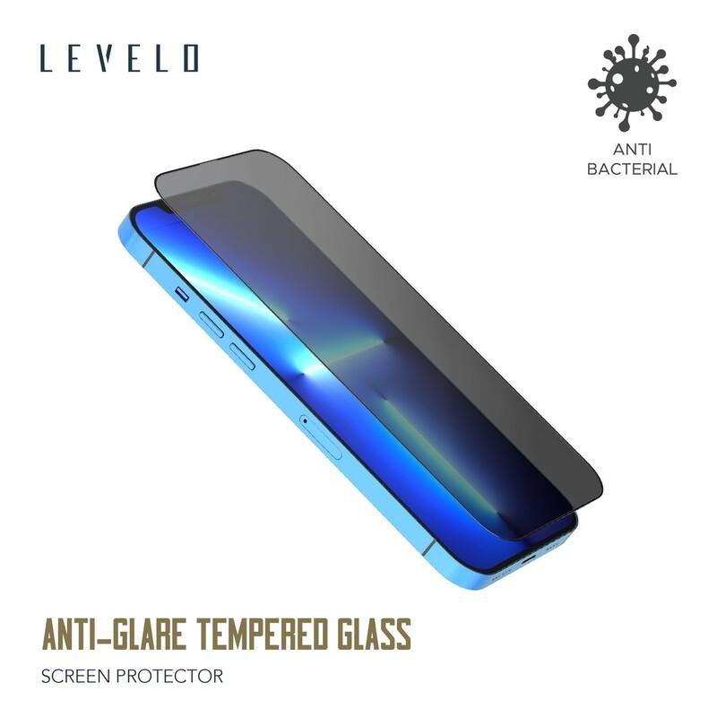 Levelo Anti-Glare Tempered Glass Screen Protector for iPhone 13 Pro, , large image number 3
