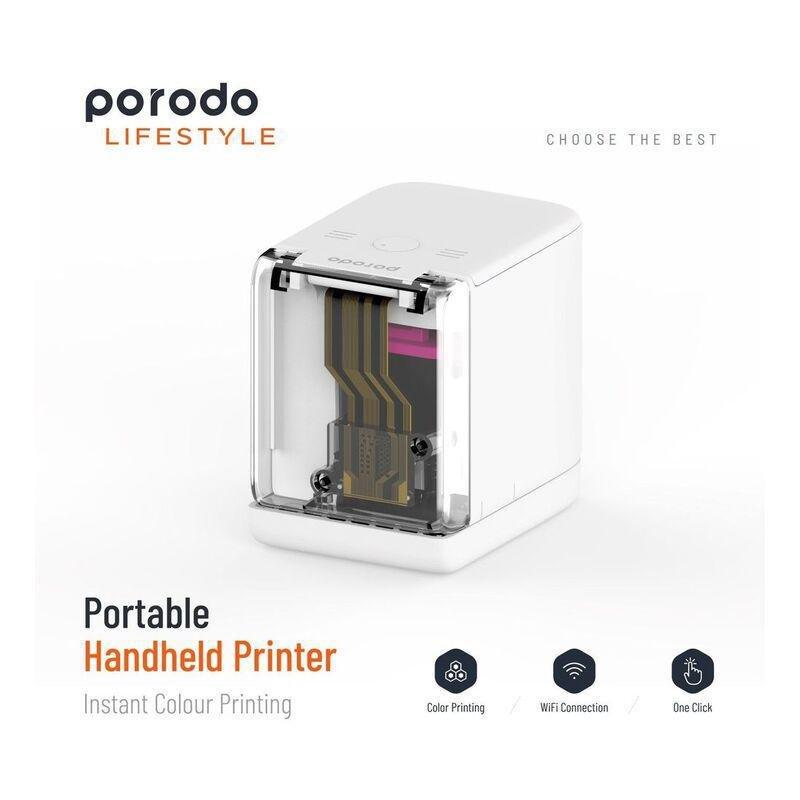Porodo Portable Handheld Printer - Instant Colour Printing - White, , large image number 4