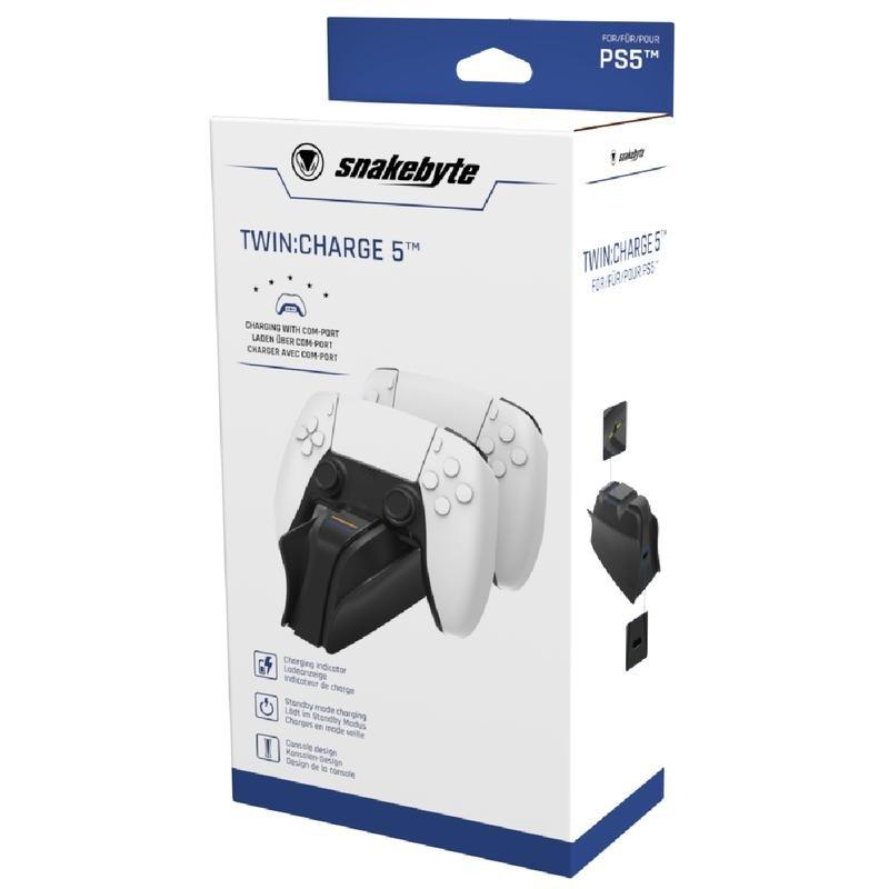 Snakebyte Twin:Charge 5 Charging Dock for DualSense Controller - Black, , large image number 1