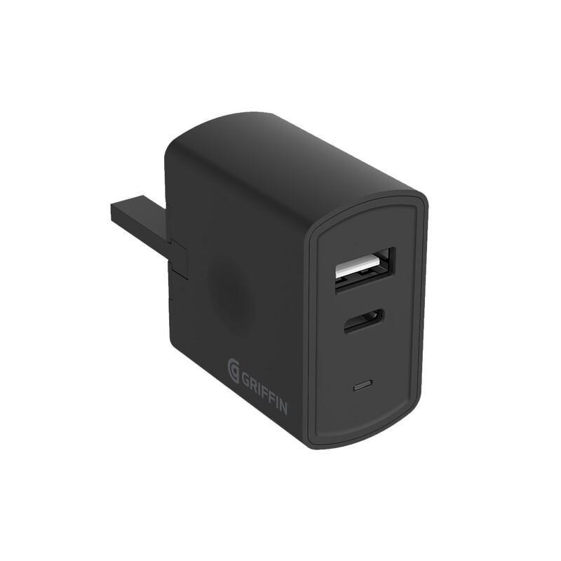 Griffin Dual USB-C and USB-A Mains Wall Charger Black, , large image number 0