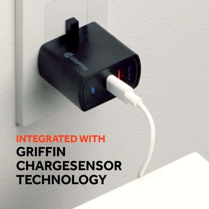 Griffin Dual USB-C and USB-A Mains Wall Charger Black, , large image number 1