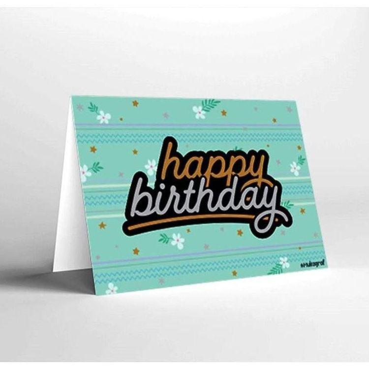 Mukagraf Birthday Happy Birthday Pastel Colours + Gold and Silver Foil Greeting Card (17 x 11.5cm), , large image number 0