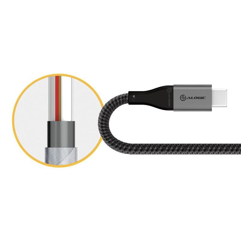 Alogic Super Ultra USB 2.0 USB-C to USB-C Cable Space Grey 30cm, , large image number 3