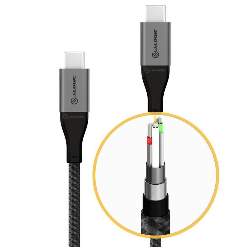 Alogic Super Ultra USB 2.0 USB-C to USB-C Cable Space Grey 30cm, , large image number 5