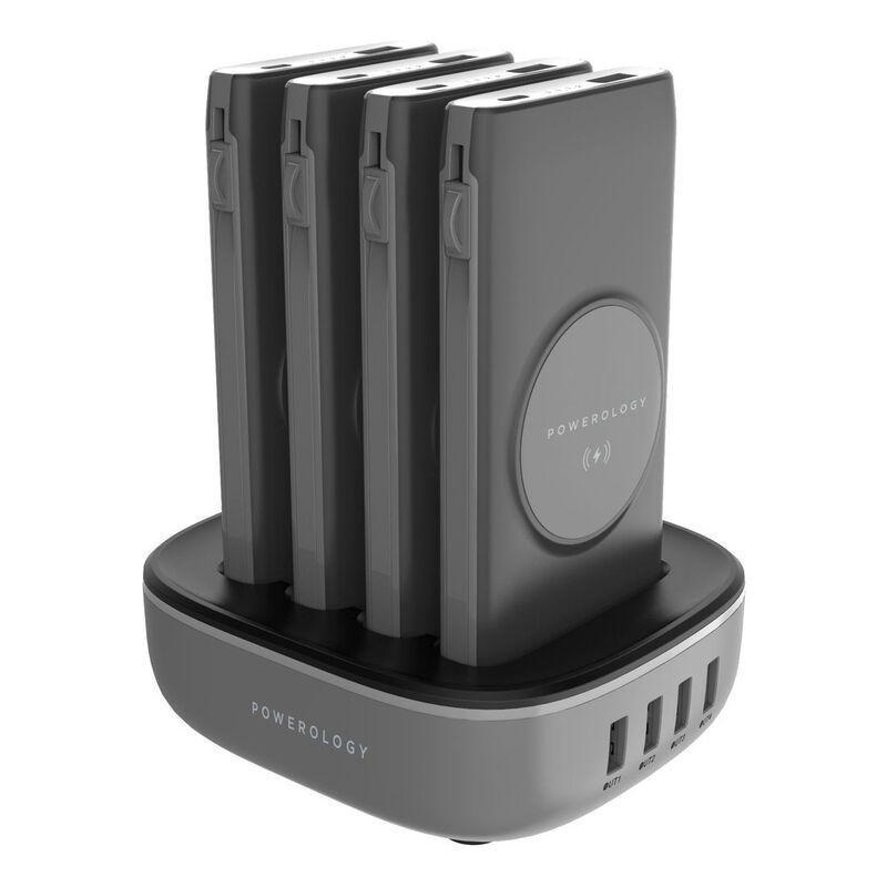 Powerology 4-in-1 Power Station 10000mAh 20W with Built-In Cable Black, , large image number 1
