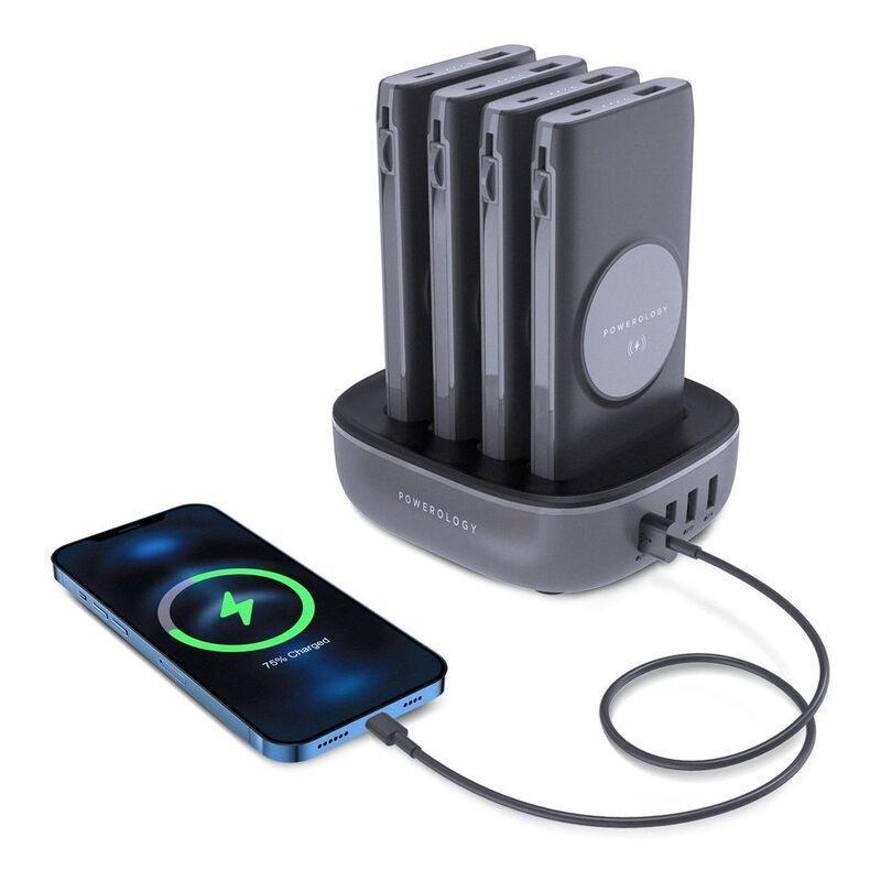 Powerology 4-in-1 Power Station 10000mAh 20W with Built-In Cable Black, , large image number 2