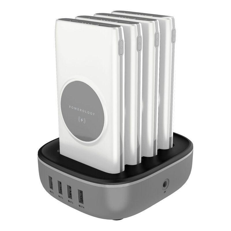 Powerology 4-in-1 Power Station 10000mAh 20W with Built-In Cable White, , large image number 0