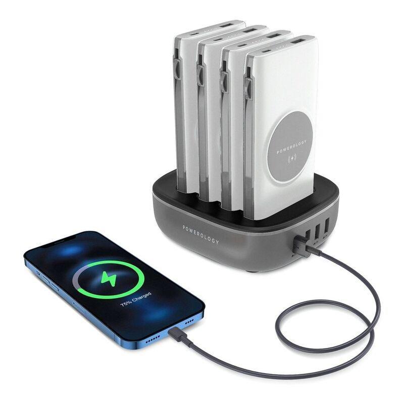 Powerology 4-in-1 Power Station 10000mAh 20W with Built-In Cable White, , large image number 1