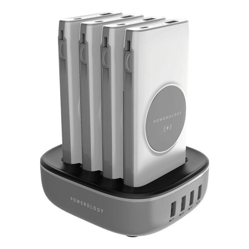 Powerology 4-in-1 Power Station 10000mAh 20W with Built-In Cable White, , large image number 3