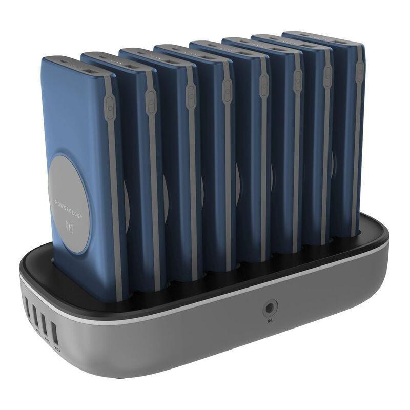 Powerology 8-in-1 Power Station 10000mAh 20W with Built-In Cable Blue, , large image number 3