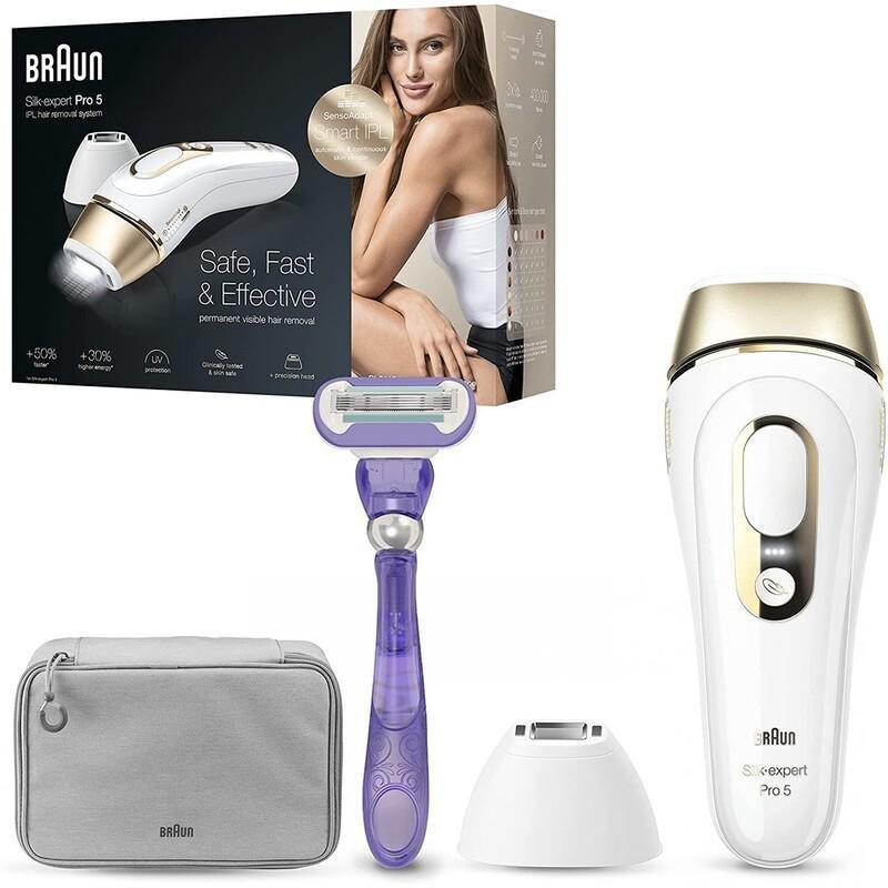 Braun PL5117 Silk-Expert Pro 5 IPL Hair Removal System with Precision Head/Venus Extra Smooth Swirl Razor/Premium Pouch, , large image number 1
