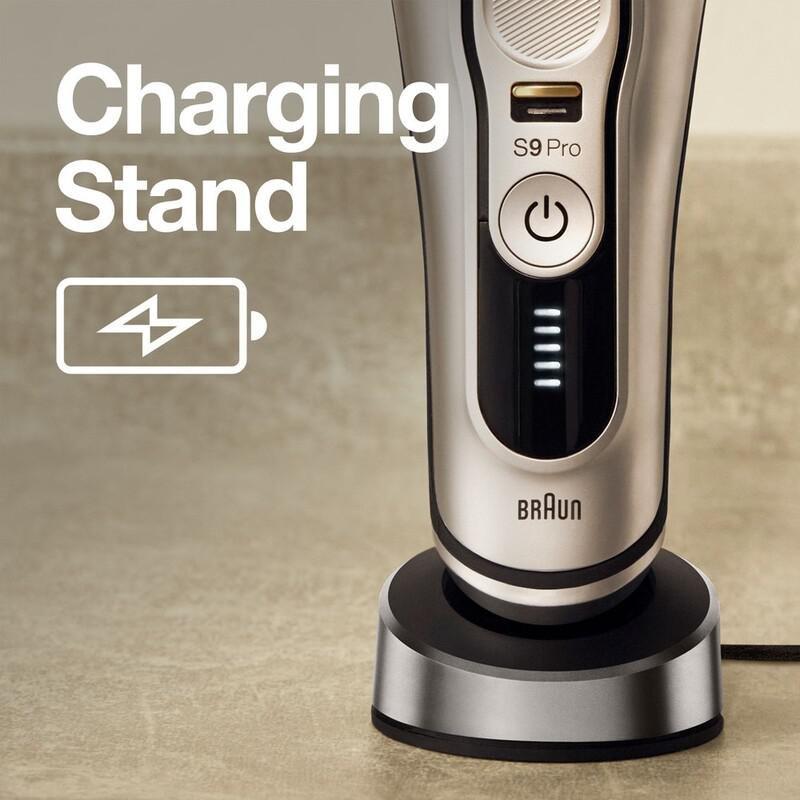 Braun Series 9 Pro 9427S Wet & Dry Shaver With Powercase & Charging Stand Silver, , large image number 4