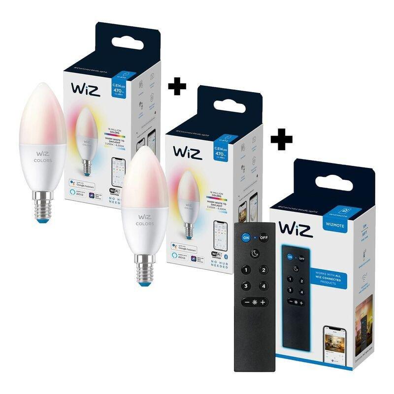 WiZ Candle C37 E14 Tunable White (2 pcs.) + WiZmote (Bundle), , large image number 0