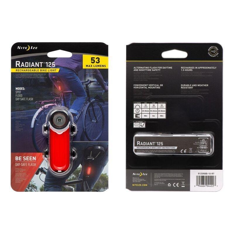 Nite Ize Radiant 125 Rechargeable Bike Light Red, , large image number 0