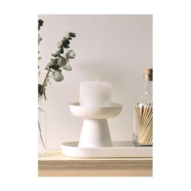 Aery Living Porcini Pillar & Taper Candle Holder White Matte Ceramic (Size M), , large image number 2