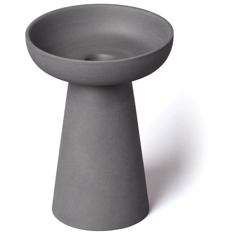 Aery Living Porcini Pillar & Taper Candle Holder Charcoal Matte Ceramic (Size L), , medium