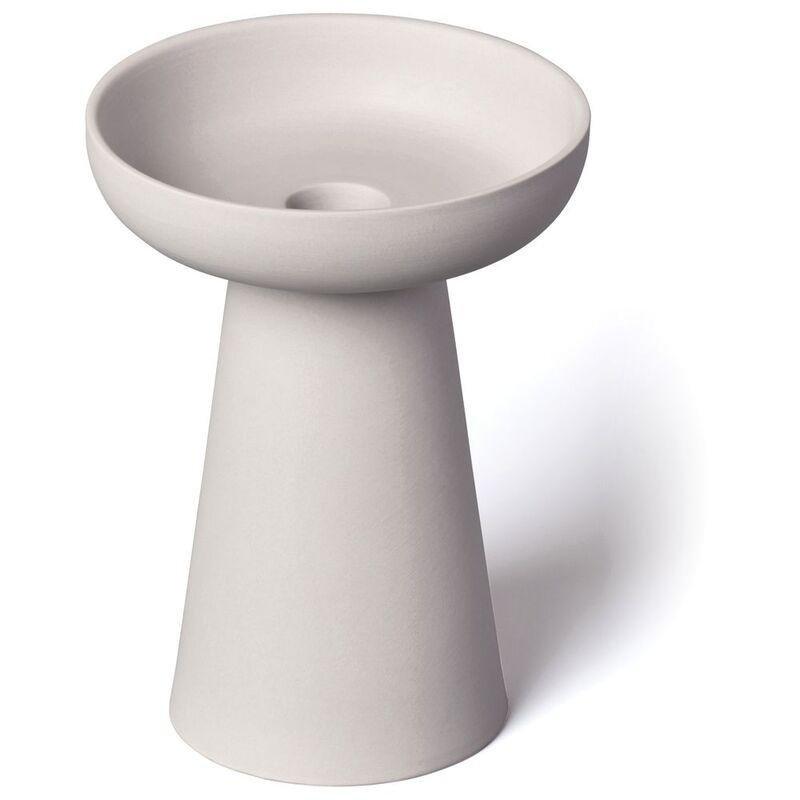 Aery Living Porcini Pillar & Taper Candle Holder Grey Matte Ceramic (Size L), , large image number 0