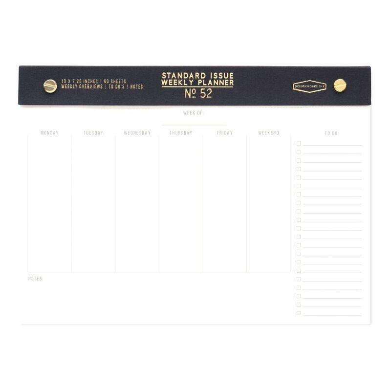 Gentlemen's Hardware Post Bound S Issue Undated Weekly Planner Black, , large image number 0