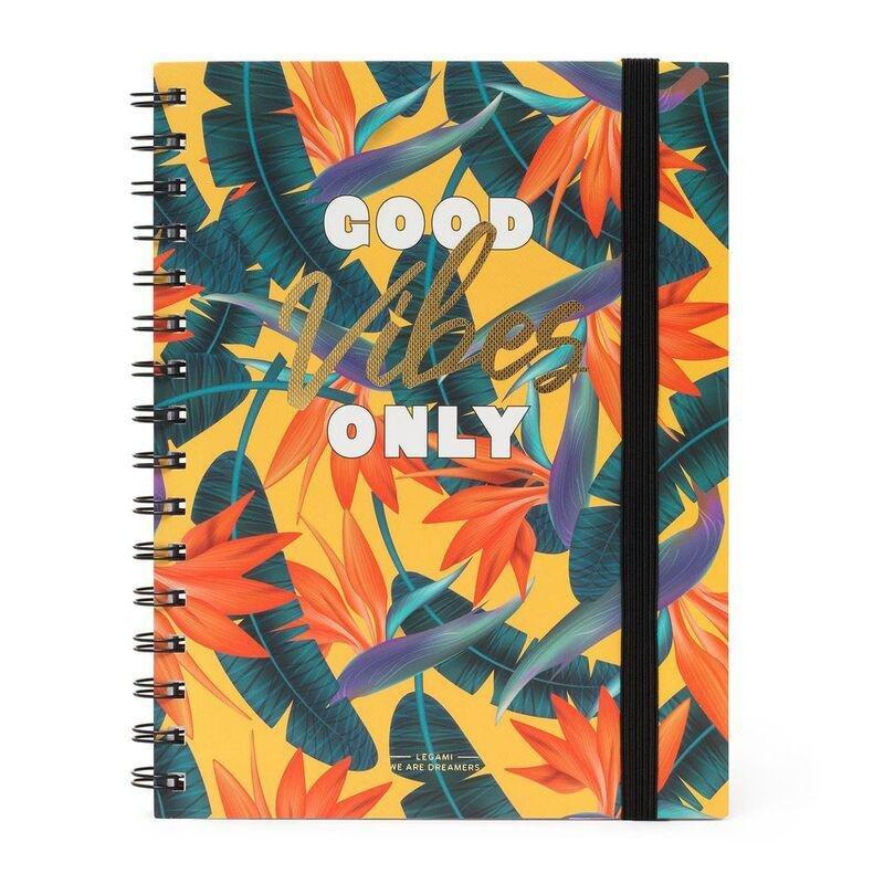 Legami Notebook With Spiral Large Lined - Yellow Tropical, , large image number 0