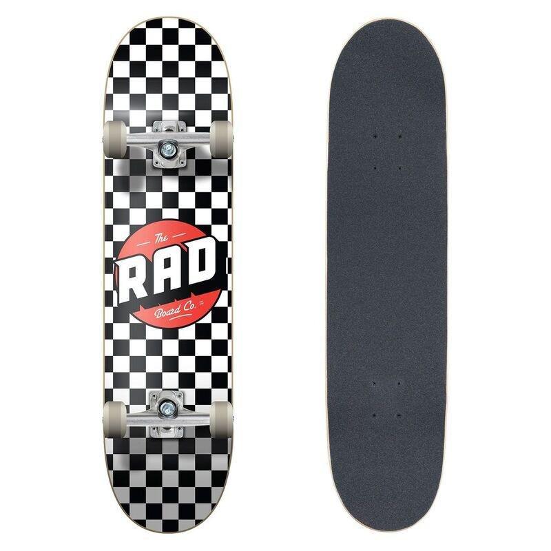 Rad Dude Crew Skateboard Checkers Black/ White (7.5-Inch), , large image number 0