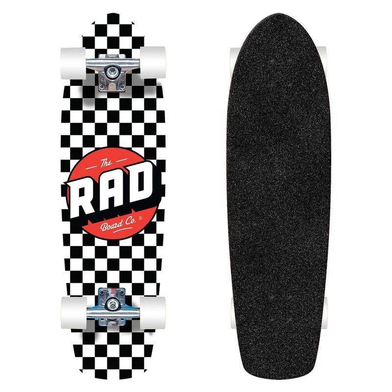 Rad Retro Roller Skateboard Checkers - Black/White (7.9-Inch), , large image number 0