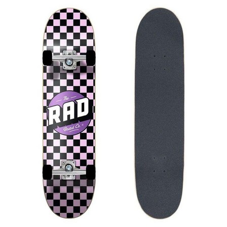RAD - Rad Complete Board Dude Crew Skateboard Checkers Powder Pink/Black (7.5-Inch)