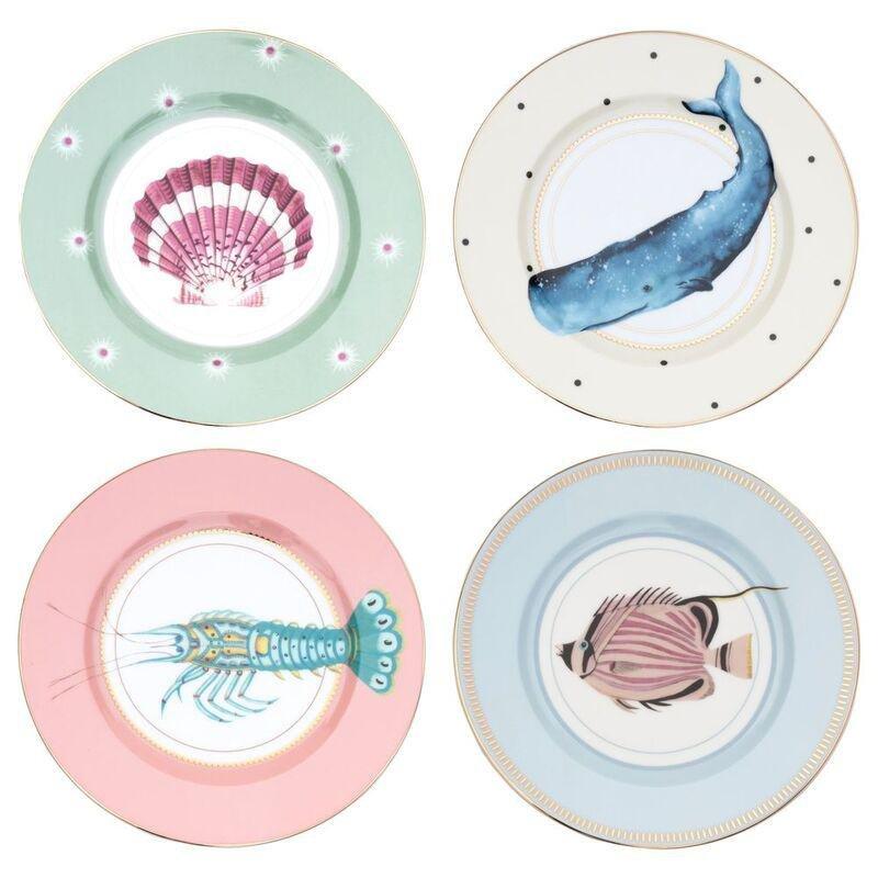 Yvonne Ellen Side Plates Under The Sea (4 x 20Cm) (Set of 4), , large image number 0