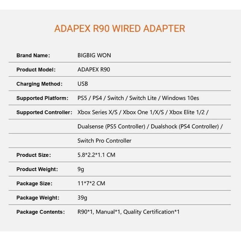 BIGBIG WON Adapex R90 Multi-Platform Gaming Console Wired Adapter, , large image number 2